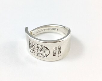 British Columbia Ring, Spoon Ring, Spoon Jewellery, Canadian Jewellery, Canada Spoon Ring, British Columbia Spoon Ring, BC Canada, Vancouver