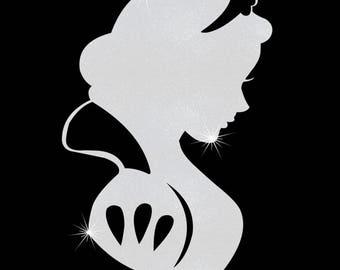 Snow White silhouette iron on glitter vinyl transfer Disney iron on patch applique