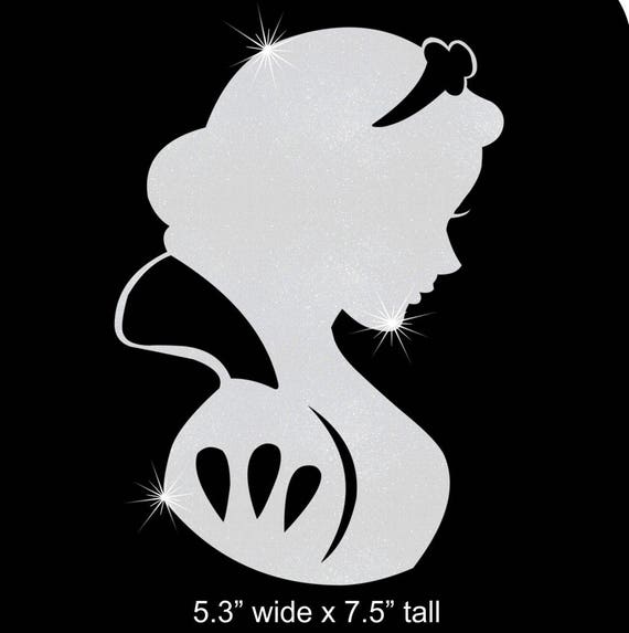 Snow White silhouette iron on glitter vinyl transfer Disney