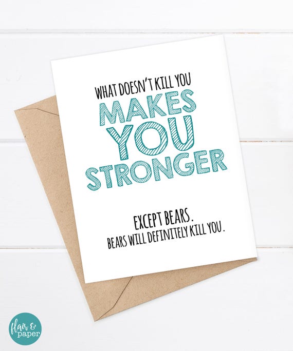 Funny Card Encouragement Card Girlfriend Card Boyfriend