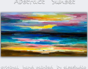 Original Huge simplicity art Abstract Impasto Texture Oil painting by Tim Lam 48" x 24"
