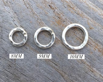 Sterling Silver Jump Rings Sterling Silver Soldered Hammered Jump Ring 14ga. Sterling Silver Jewelry Supply Finding USA