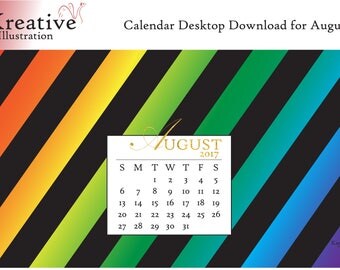 Digital Download Calendar for the Month of August 2017