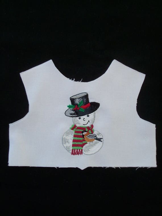 18" Size / Embroidered Christmas Bodice Front / Lining Included / Sewing for 18" American Girl Dolls