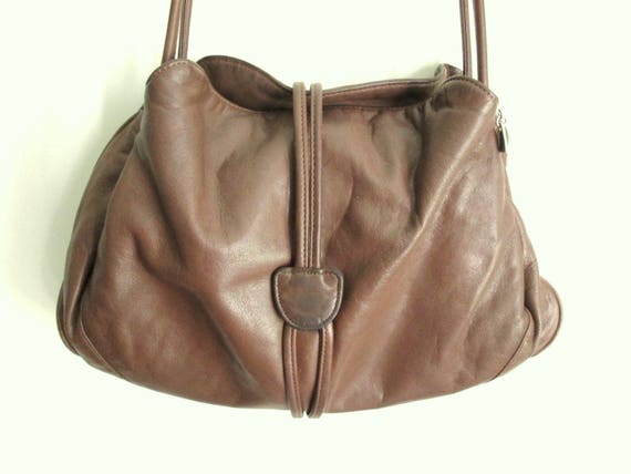 hobo bag brown leather long strap purse slouchy soft sling
