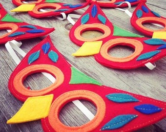 Rainbow Owl Mask // Colorful Imaginative Play // Eco Friendly // Made In USA