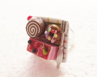 Teatime Ring. Polymer Clay.