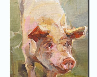 Pig painting | Etsy