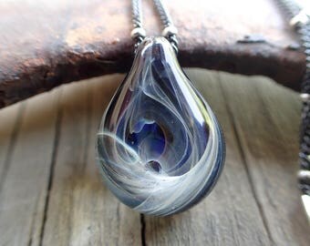 Black glass pendant necklace,space glass, glass jewelry, Aurora glass top, best gifts for women, gift ideas for mom, Celebrity Necklace
