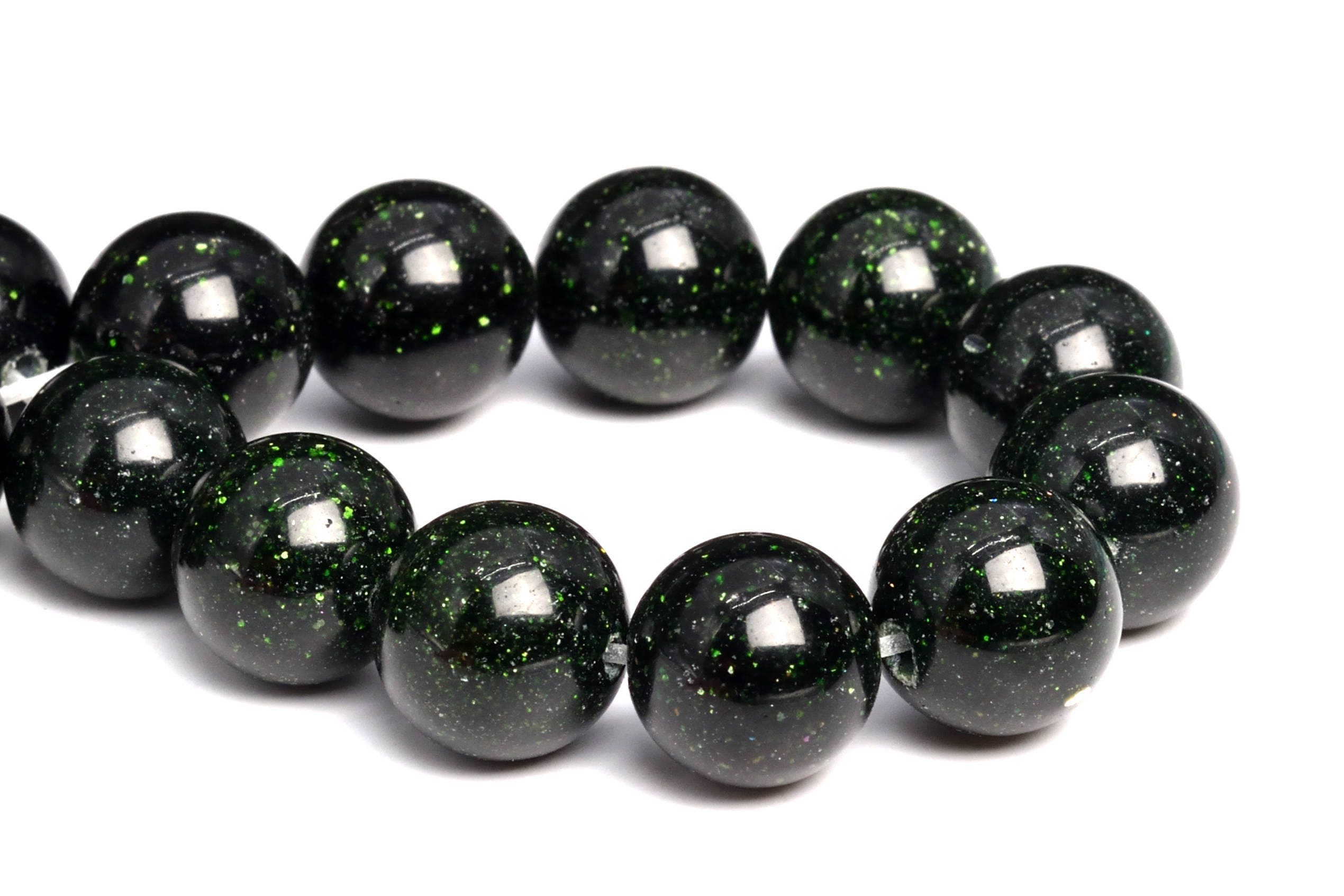 10MM Green Sandstone Beads Grade AAA Gemstone Full Strand Round Loose