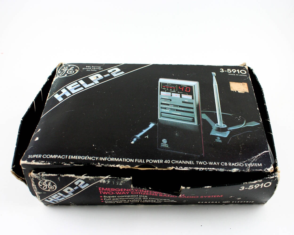 Vintage 1980s portable emergency CB 2way radio GE Help2