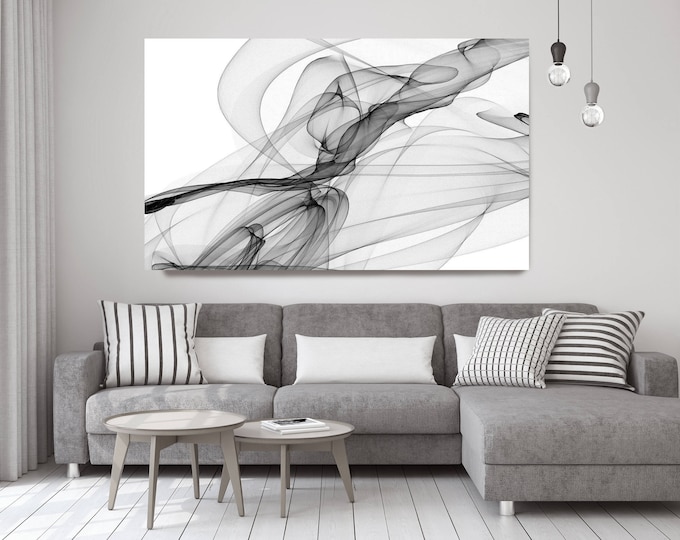 Abstract Black and White 18-21-31. Contemporary Unique Abstract Wall Decor, Large Contemporary Canvas Art Print up to 72" by Irena Orlov