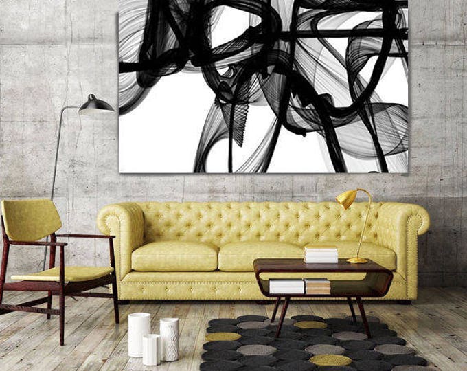 The New Way, Black and White Abstract Giclée Canvas Art Print – 7 Sizes Available by Irena Orlov