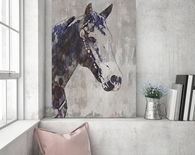 The Morgan Horse 2. Extra Large Rustic Horse, Equine Wall Decor, Black Rustic Horse, Large Farmhouse Wall Canvas Art Print up to 72