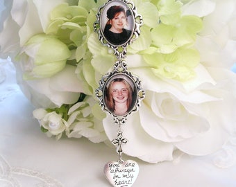Bridal Bouquet Charm 2 Photo Charms Gift for Bride Double Bouquet Charm Angel Charm for Bouquet Memory Charm Always in My Heart Charm
