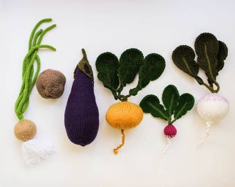 Waldorf toy set baby gym toys - gift for gardener - toy Montessori vegetables - pretend play food - gift for foodie - soft toy toddler gift