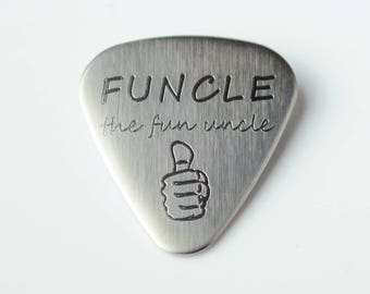 Father's Day Gift for uncle, Personalized Guitar Pick, funcle Guitar Pick, Custom guitar pick, actual handwriting guitar pick funny gift dad