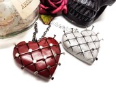 Hellraiser necklace, pinhead necklace, horror valentine, gothic valentine, horror necklace, cenobites, red heart necklace, white heart