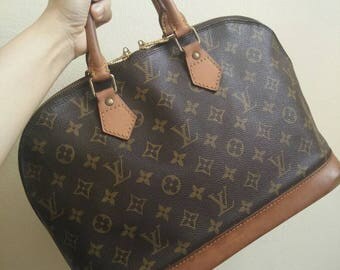 LOUIS VUITTON Handbag Vintage Monogram Canvas ALMA Pm 1993, Canvas & Cowhide Good Condition,Not Much beautiful but Strong to Useful