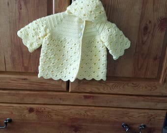 Baby girl sweater and hat set