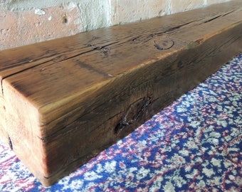 Fireplace Mantle 74" x 6" x 4" - Reclaimed Barn Beam - Mantel - Distressed Beam - Rustic Decor - Wooden Mantel - Harvestbilt - Fast Shipping