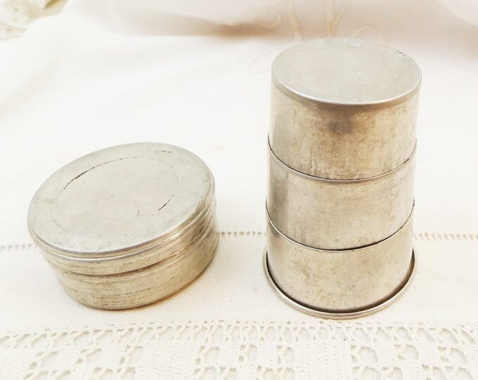 Vintage Metal Folding Beaker with Separate Storage Box, Collapsible Beaker with It's Own Tin, Retro Camping Equipment, Hiking Scout, 1930 Vintage Metal Folding Beaker with Separate Storage Box, Collapsible Beaker with It's Own Tin, Retro Camping Equipment, Hiking Scout, 1930