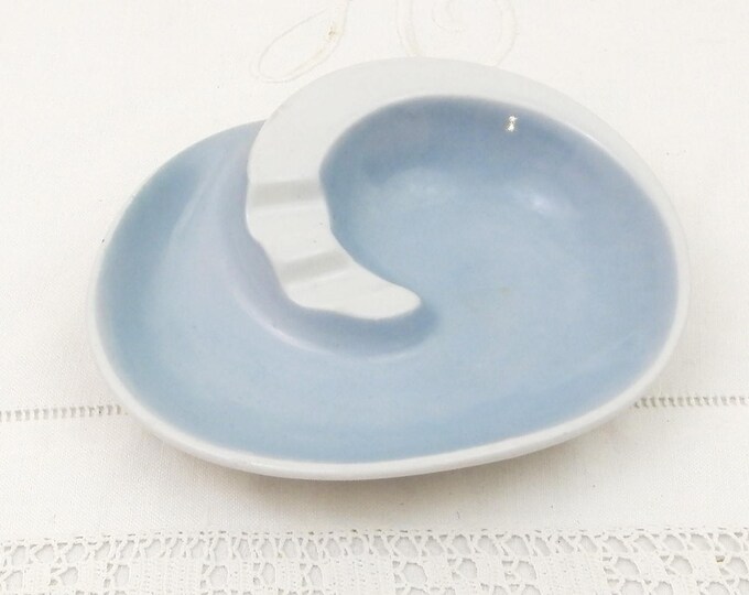 Vintage Mid Century Modern Ceramic Publicity Ashtray for Calculating Machine Shop in Paris Made by Altenkunstadt Bavaria, 1950 s Tobaccina