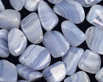 Blue Lace Agate - Tumbled AA Grade Blue Lace Agate - Brazilian Blue Lace Agate - High Quality Tumbled Blue Lace Agate