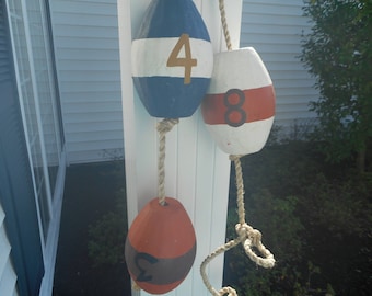 Large 3 fishing floats / beach decor / nautical decor