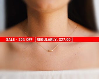 SALE 20% OFF Gold necklace,layering necklace,tiny bead necklace,minimalist necklace gold,simple gold necklace,delicate necklace,14k gold
