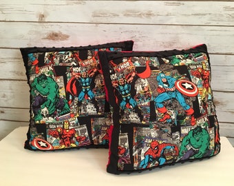 Marvel Avengers comic book print throw pillow