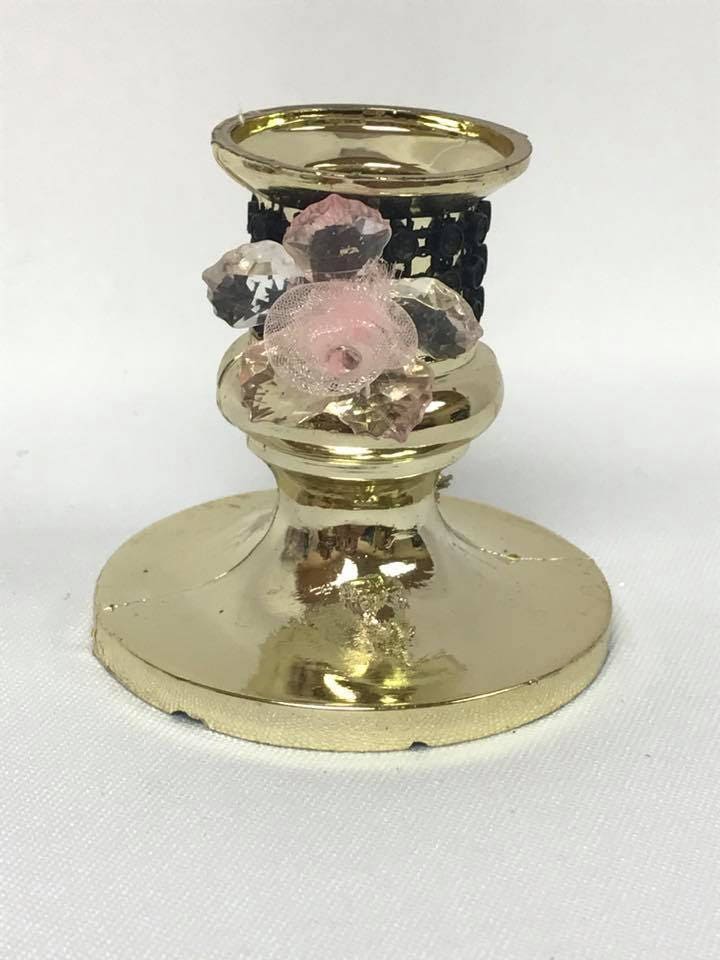 Plastic Gold Candle Holder for Sweet 16 Favor Decoration