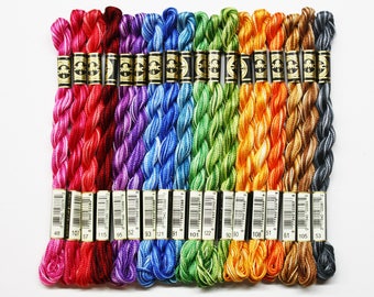 Pearl Cotton Variegated, DMC Pearl Cotton , DMC Perle Cotton, Pearl Cotton Size 3, Pearl Cotton Size 5, Variegated Threads, Variegated Yarns