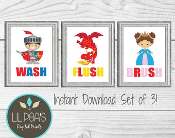 Kids Bathroom Wall Decor medieval bathroom | etsy Kids Bathroom Wall Decor medieval bathroom | etsy