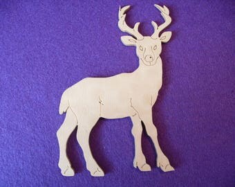 1 dee,r wood, 13.5 x 9.5 cm (10-0001B)