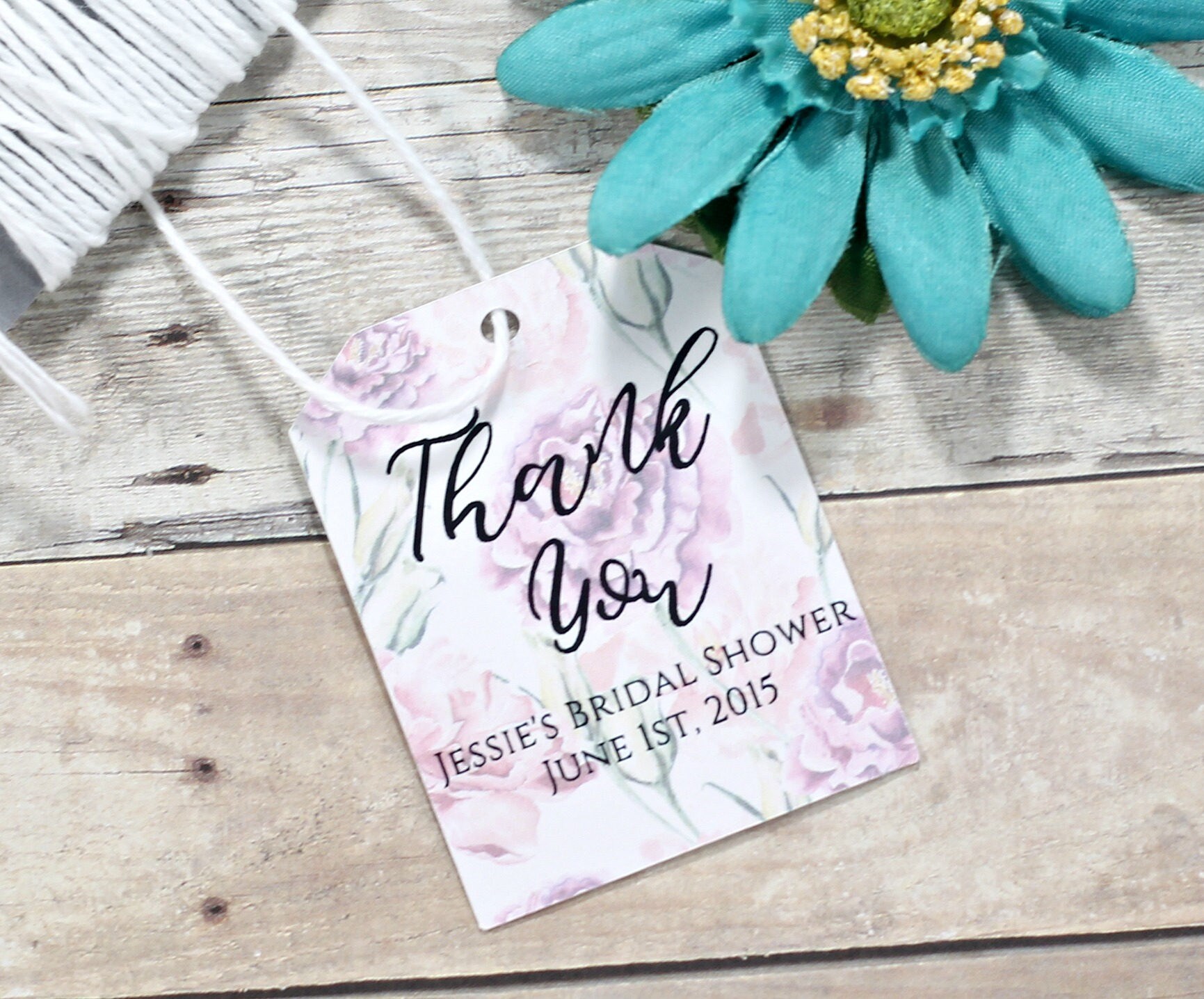Floral Bridal Shower Tags Set of 20 Custom Thank You Tags