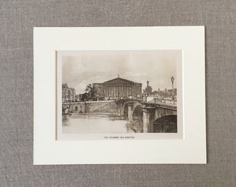 Paris Art Print, The Chambre Des Deputes, Paris, Includes Matching Mat 8x10, Tour de France, Morsecodevintage