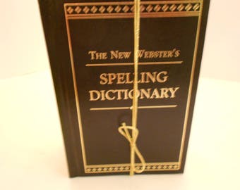 Three Volume Set, New Webster's Spelling Dictionary, Thesaurus, and Dictionary, beautiful in black with gold lettering and gold page ends