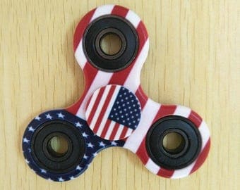 US UK Flag Fidget Spinner Hand Finger Spinner EDC Focus Stress Reliever Novelty Toy #04