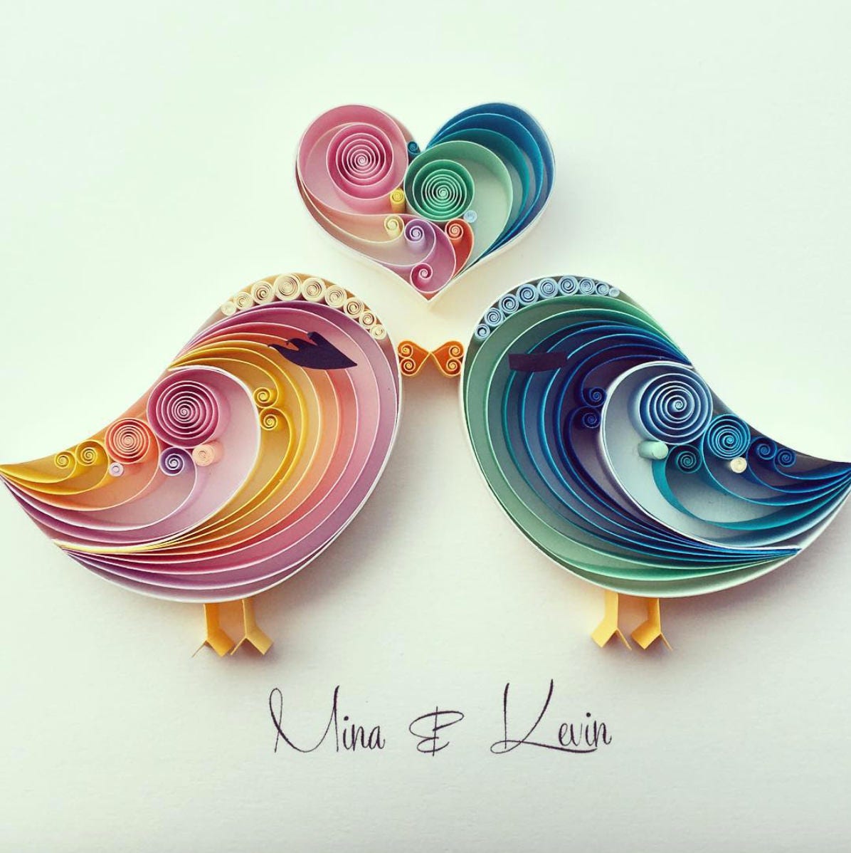 Quilled Paper Art Love Birds