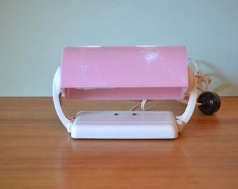 Vintage pink Bakelite clip on lamp bed lamp light lighting