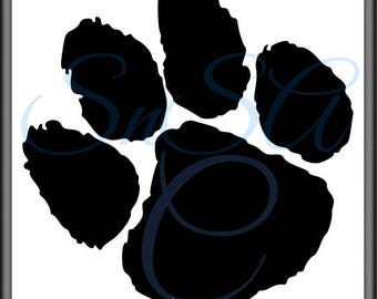 Paw SVG Animal Tiger Leopard Cat Bear Cougar Lion Footprint Tree School Team Game Mascot Jersey Shirt Mug Glass Sign Cricut Shirt 17 Decal.