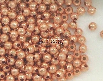 Solid Copper 4mm Hammered Round Spacer Beads, Choice of Lot Size & Price