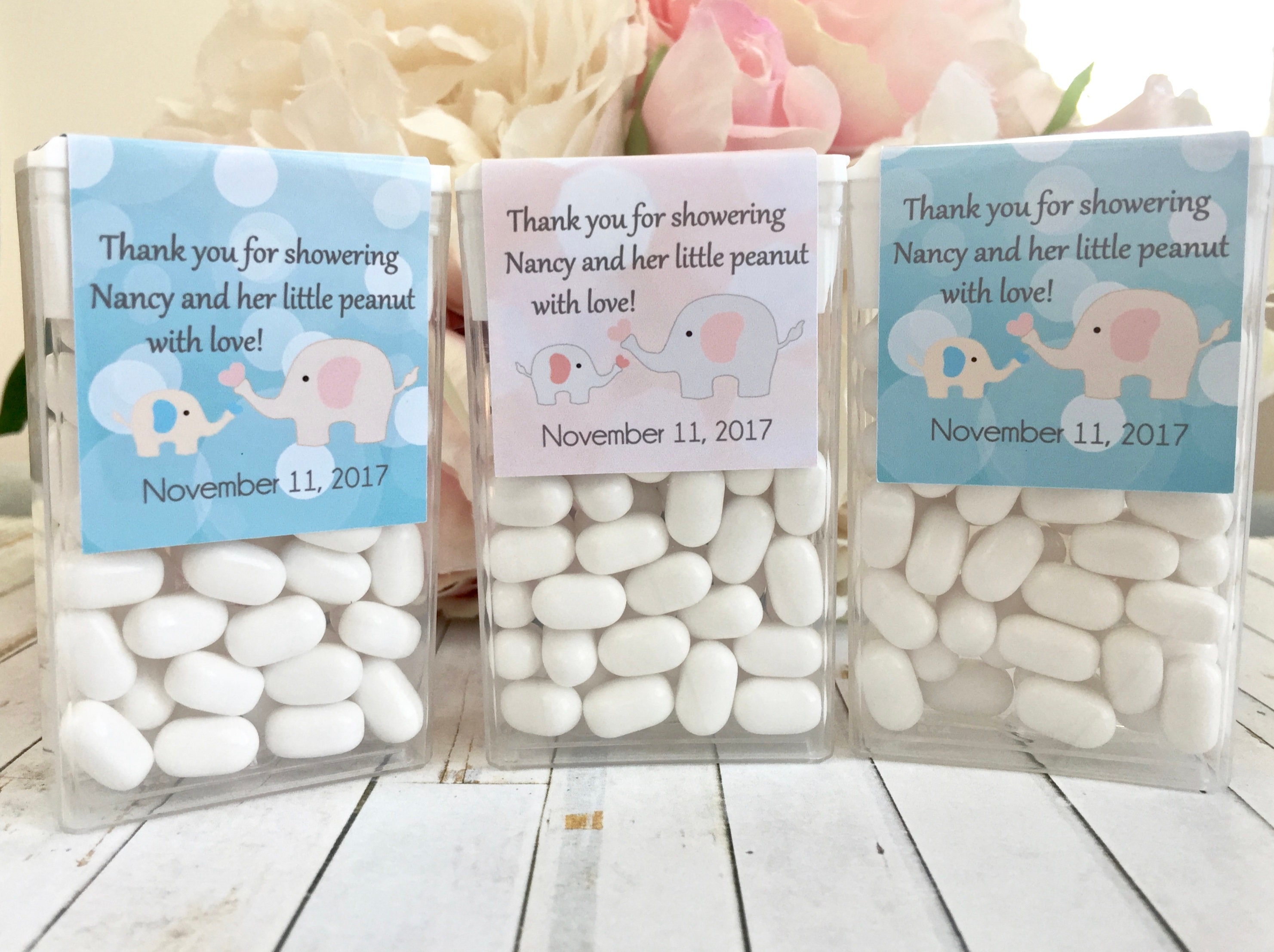 Little peanut baby shower favors labels Elephant baby shower