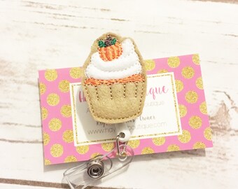 Nurse Badge Reel - Fall Badge Reel - Pumpkin Spice Badge Reel - Cupcake Badge Reel - Nurse Badge Holder - Felt Badge Reel