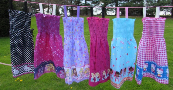 Mock smock dresses/Princess sundress/Hello Kitty sundress/Frozen sundress/My Little Pony sundress/girls sundress/Doc McStuffin sundress