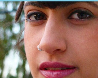 Tribal Nose Ring, Silver nose ring, nose ring, Delicate nose ring, Nose Hoop, nostril ring, 925 Silver nose hoop, Indian nose ring, septum