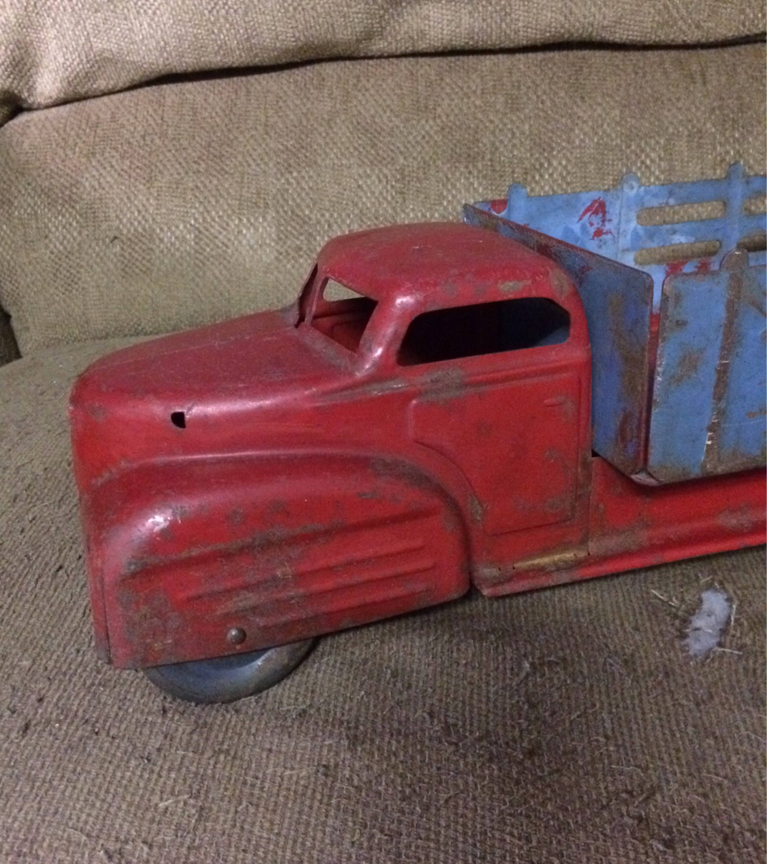 RESERVED Antique Pressed Steel Toy Truck Wyandotte Marx Stake Body Truck