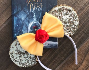 Disney ears, minnie mouse ears, mickey ears, minnie ears, disneyland ears, mickey ears headband, beauty and the beast ears, belle ears