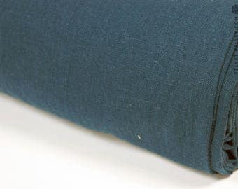 Softened teal blue linen fabric -Dark turquoise linen- Stonewashed dark teal blue fabric for clothing, bedding